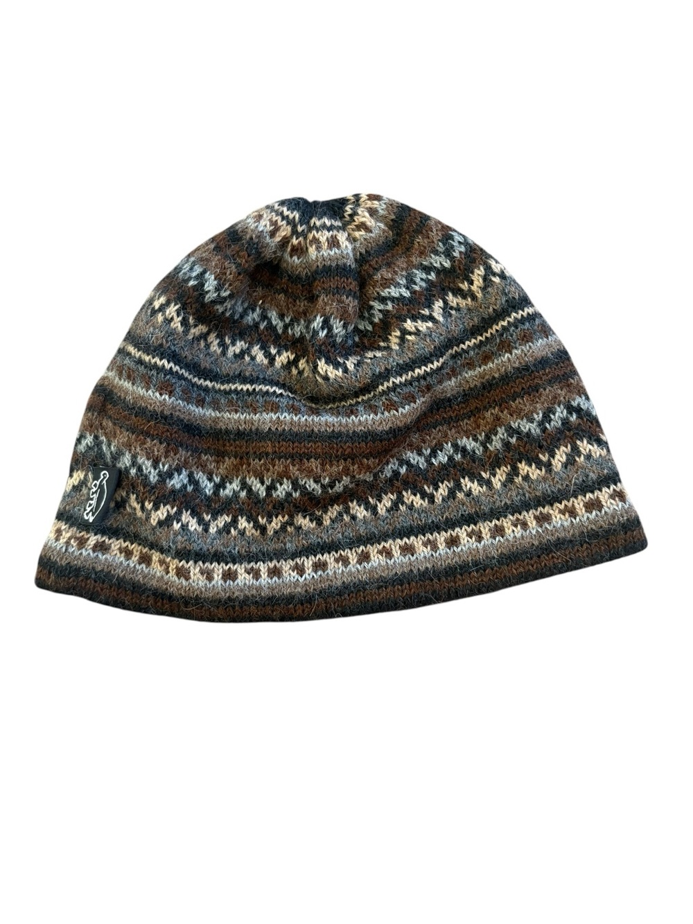Turtle Fur Alpaca Wool Beanie Hat Unisex Adult One Size Fair Isle Print
